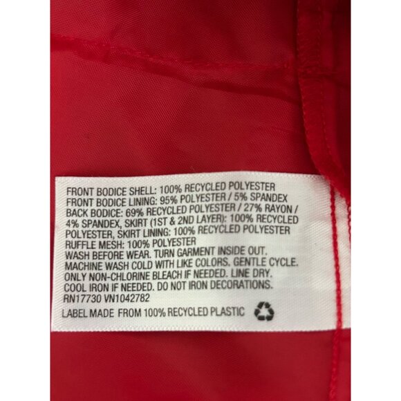 Red Girls Sleeveless Dress With Rosette & Sequin Details Tulle Skirt Back Zip Si - Picture 10 of 10